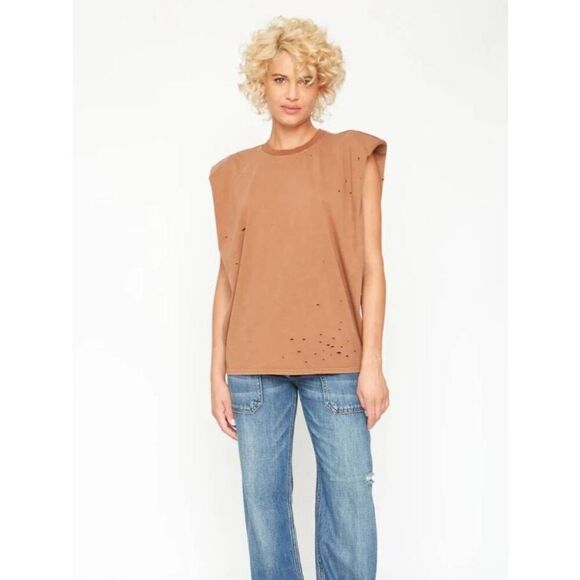 Sandrine Rose x Free People Shoulder Padded  Muscle Tank Sz M - Picture 1 of 8